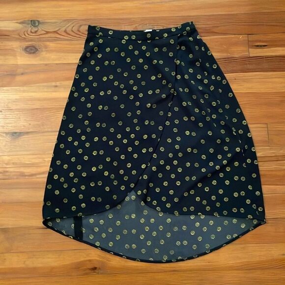 J.Crew Blue Floral Faux Wrap Hi-Lo Skirt Womens Size Medium Lightweight - Picture 3 of 9